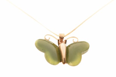 Lot 123 - Jade butterfly pendant