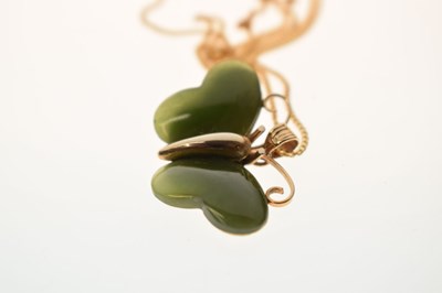 Lot 123 - Jade butterfly pendant