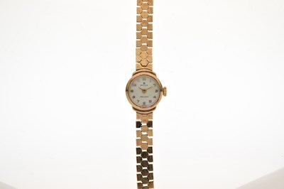 Lot 334 - Rolex - Lady's vintage Precision 9ct gold bracelet watch
