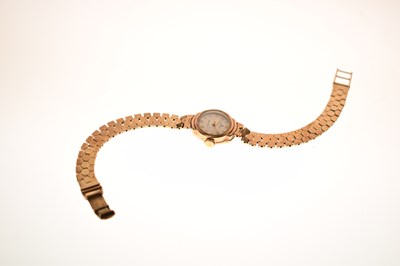 Lot 334 - Rolex - Lady's vintage Precision 9ct gold bracelet watch