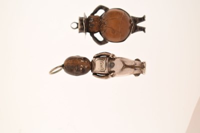Lot 237 - Two Great War era 'Fumsup' charms and a John Bull charm