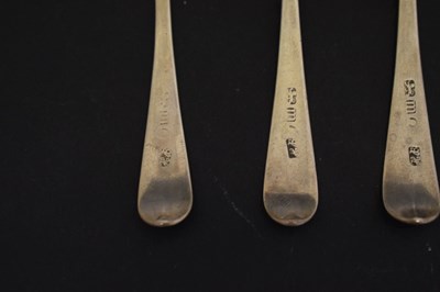 Lot 215 - Hester Bateman - Five George III silver teaspoons
