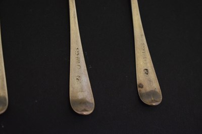 Lot 215 - Hester Bateman - Five George III silver teaspoons