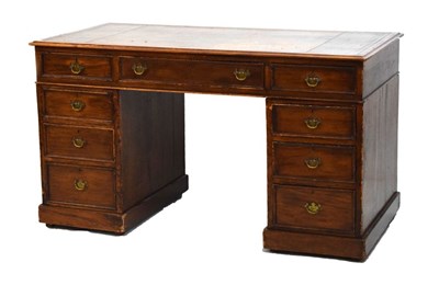 Lot 517 - Edwardian mahogany twin pedestal desk