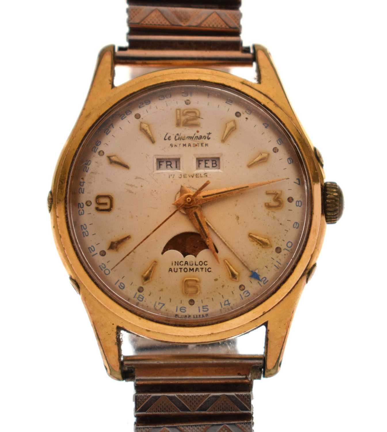 Lot 93 - Le Cheminant - Gentleman's vintage Skymaster automatic bracelet watch