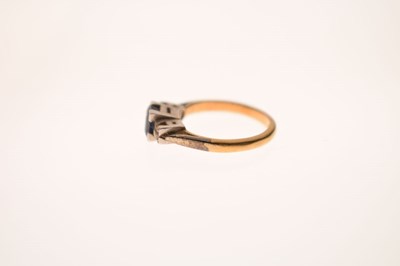 Lot 15 - Art Deco-style sapphire and diamond three-stone ring