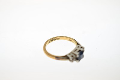 Lot 15 - Art Deco-style sapphire and diamond three-stone ring