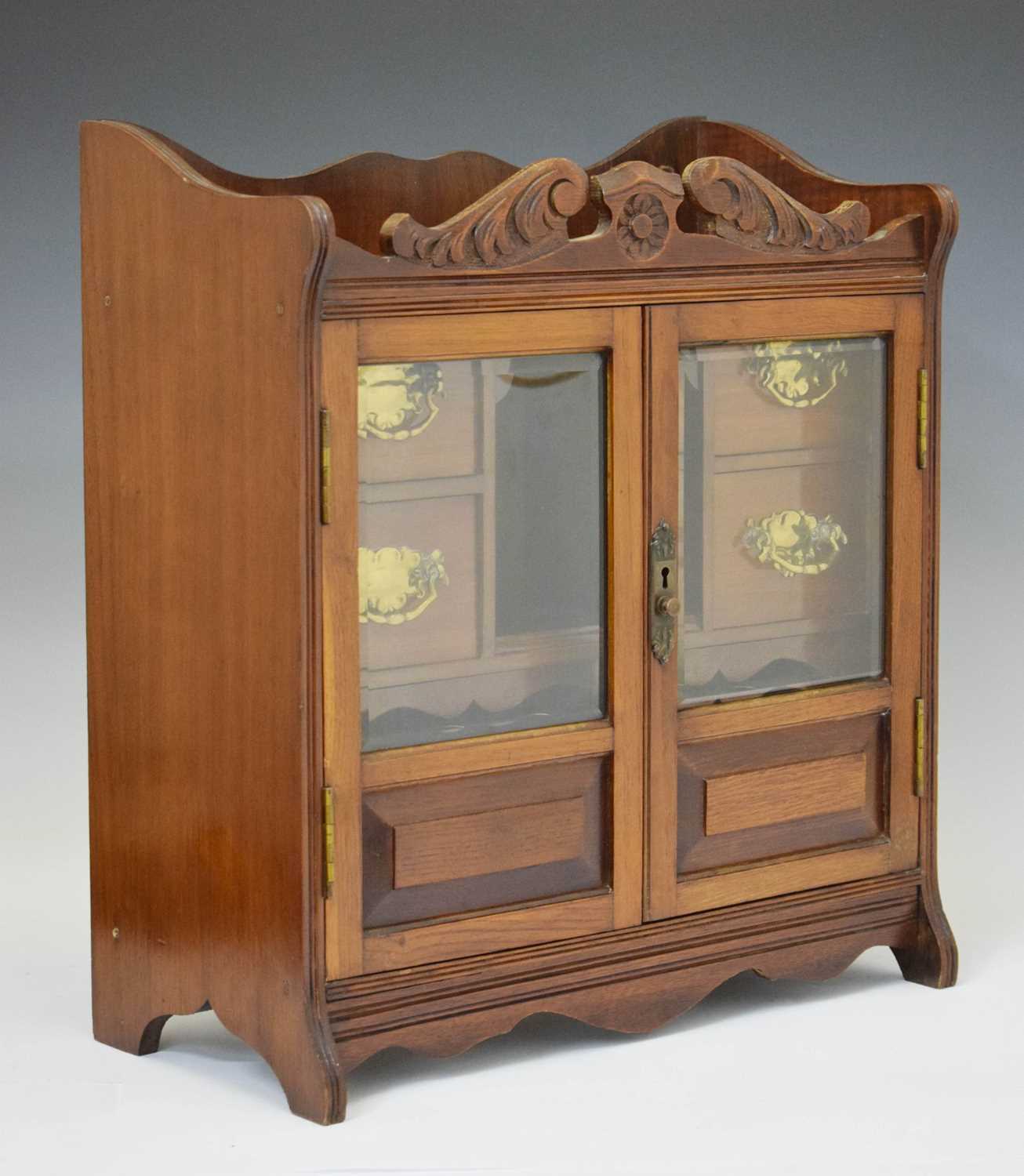 Lot 452 - Edwardian smokers table top cabinet