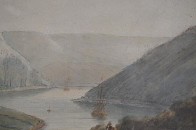 Lot 391 - Nicholas Pocock OWS (British, 1740-1821) attr. - Watercolour - Avon Gorge from Leigh Woods