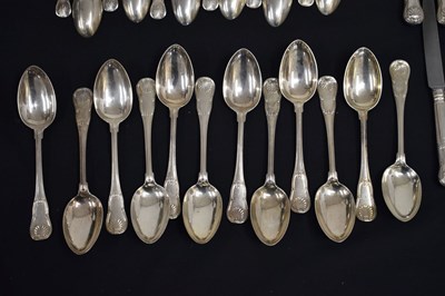 Lot 102 - Set of Kings pattern silver cutlery, twelve settings