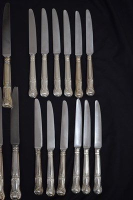 Lot 102 - Set of Kings pattern silver cutlery, twelve settings