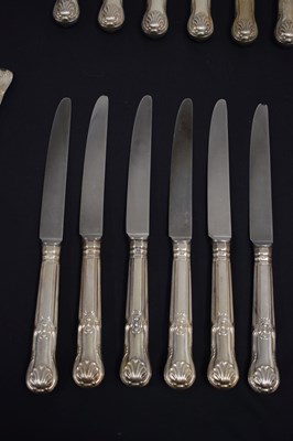 Lot 102 - Set of Kings pattern silver cutlery, twelve settings