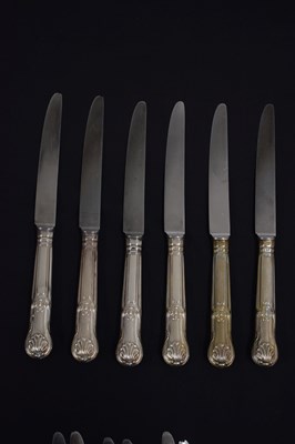 Lot 102 - Set of Kings pattern silver cutlery, twelve settings