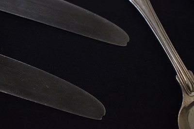 Lot 102 - Set of Kings pattern silver cutlery, twelve settings