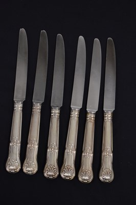 Lot 102 - Set of Kings pattern silver cutlery, twelve settings
