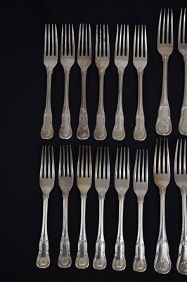 Lot 102 - Set of Kings pattern silver cutlery, twelve settings
