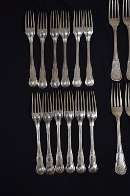 Lot 102 - Set of Kings pattern silver cutlery, twelve settings