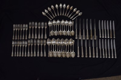 Lot 102 - Set of Kings pattern silver cutlery, twelve settings