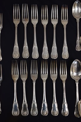 Lot 102 - Set of Kings pattern silver cutlery, twelve settings