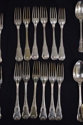 Lot 102 - Set of Kings pattern silver cutlery, twelve settings