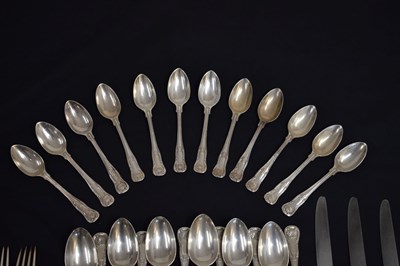 Lot 102 - Set of Kings pattern silver cutlery, twelve settings