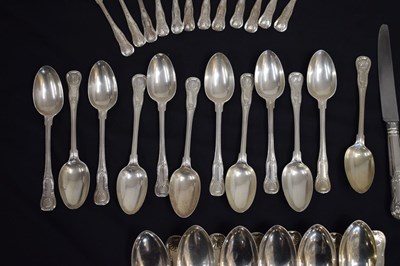 Lot 102 - Set of Kings pattern silver cutlery, twelve settings
