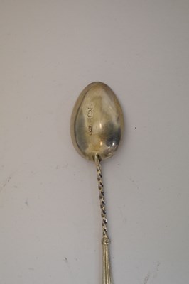 Lot 415 - Cased set of six Elizabeth II silver Apostle spoons and sugar tongs, etc