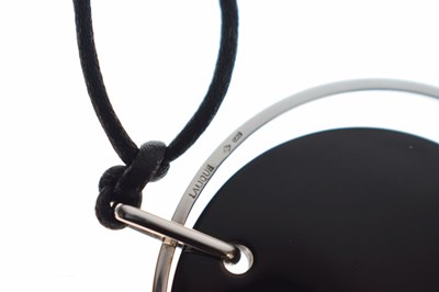 Lot 125 - Lalique 'black Cactus medal' silver pendant