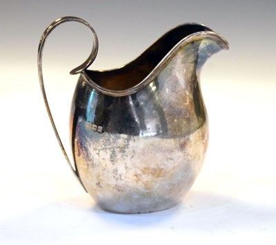 Lot 153 - George V silver helmet shaped cream jug together with whisky decanter