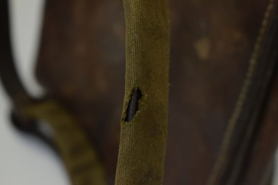 Lot 158 - Brown leather military 'satchel', possibly Korean or Chinese