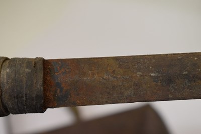 Lot 158 - Brown leather military 'satchel', possibly Korean or Chinese