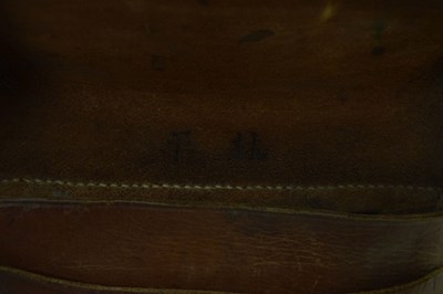 Lot 158 - Brown leather military 'satchel', possibly Korean or Chinese