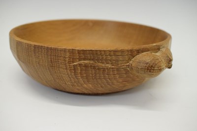 Lot 292 - Workshop of Robert 'Mouseman' Thompson, late 20th Century English oak bowl