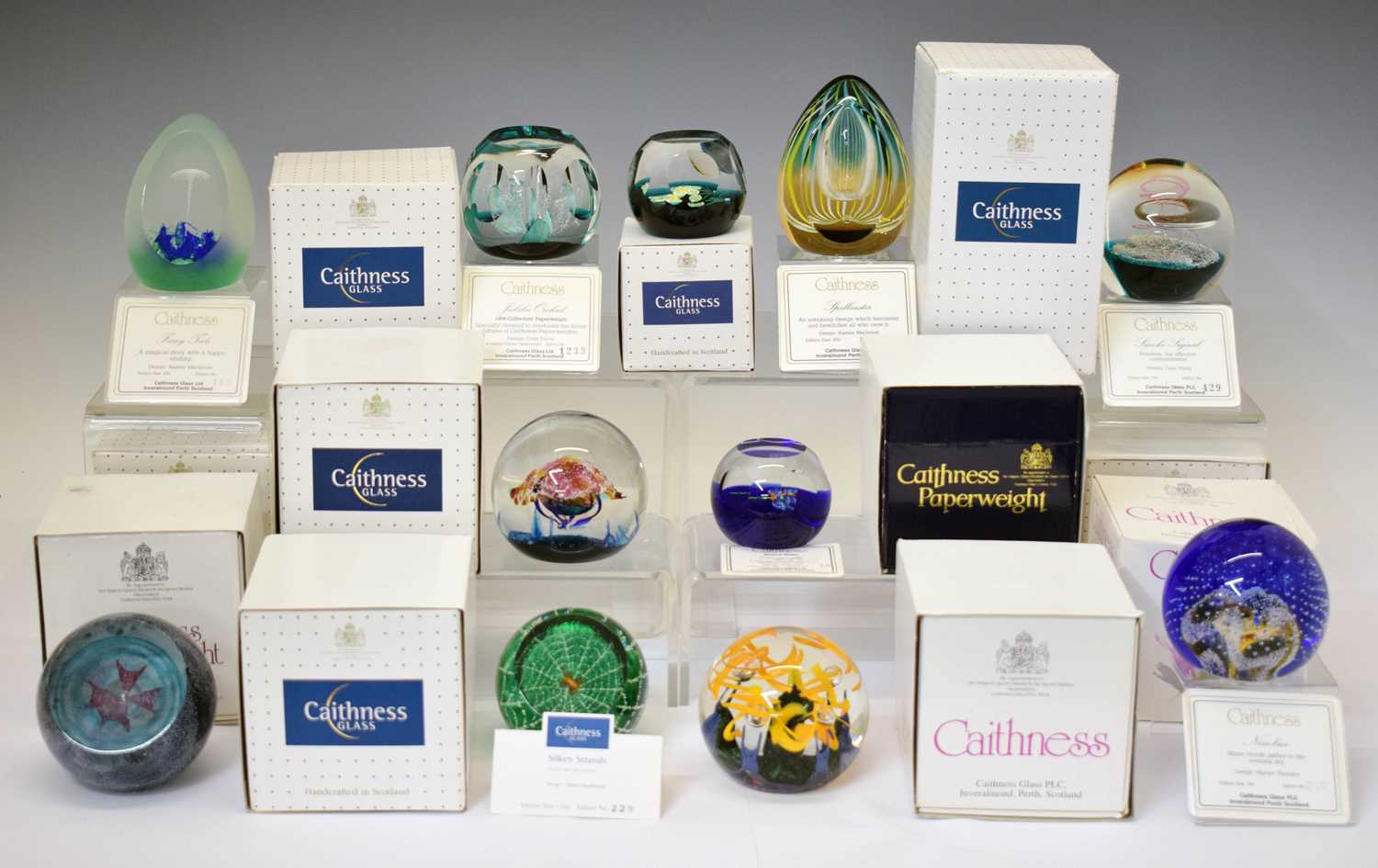 Lot 573 - Collection of eleven limited edition Caithness glass paperweights