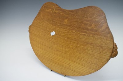 Lot 297 - Workshop of Robert 'Mouseman' Thompson, late 20th Century English oak kidney-shaped tray