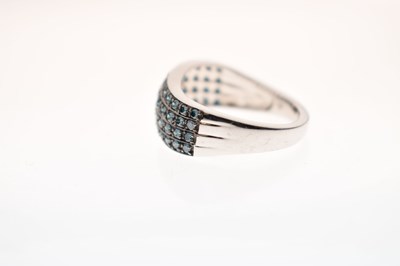 Lot 14 - Fancy blue diamond multi-stone 9ct white gold dress ring
