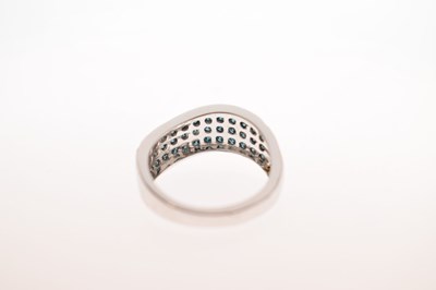 Lot 14 - Fancy blue diamond multi-stone 9ct white gold dress ring