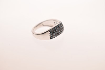 Lot 14 - Fancy blue diamond multi-stone 9ct white gold dress ring