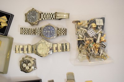 Lot 156 - Assorted gentleman's dress jewellery, watches and accessories