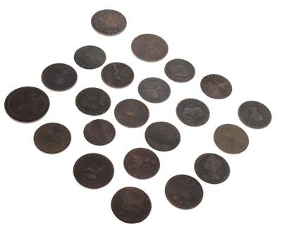 Lot 173 - Quantity of Georgian coinage to include Cartwheel Penny, Hibernia, Bank Token, etc