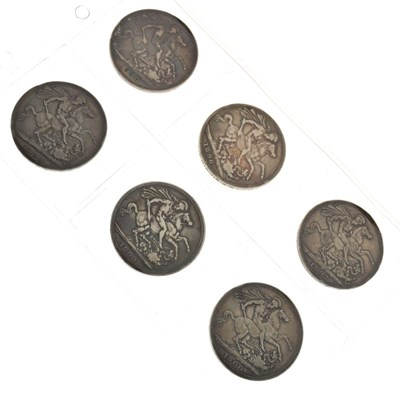 Lot 169 - Coins - Six Victorian Old Head Crowns
