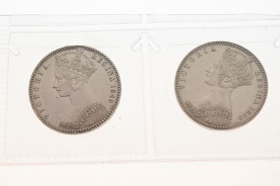 Lot 164 - Coins - Two Victorian Godless Florins 1849