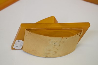Lot 362 - Four Art Deco amber Bakelite desk items