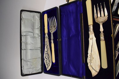 Lot 142 - Quantity of cased silver and silver-plated flatware