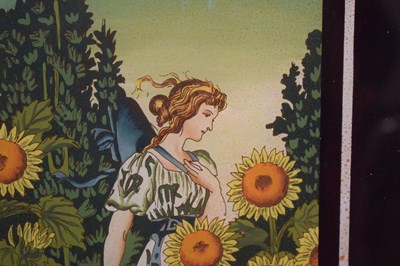 Lot 739 - Art Nouveau reverse print on glass