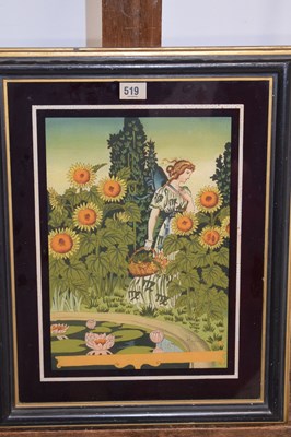Lot 739 - Art Nouveau reverse print on glass