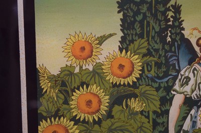 Lot 739 - Art Nouveau reverse print on glass