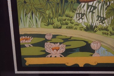 Lot 739 - Art Nouveau reverse print on glass