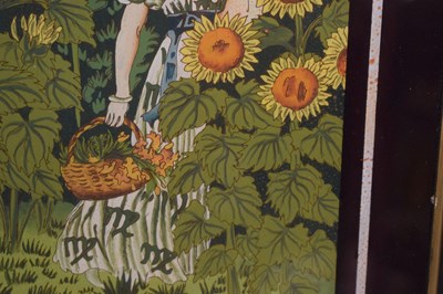 Lot 739 - Art Nouveau reverse print on glass