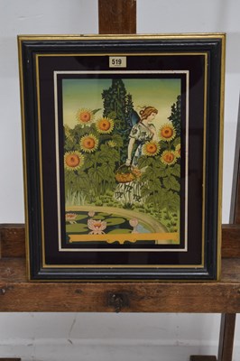 Lot 739 - Art Nouveau reverse print on glass